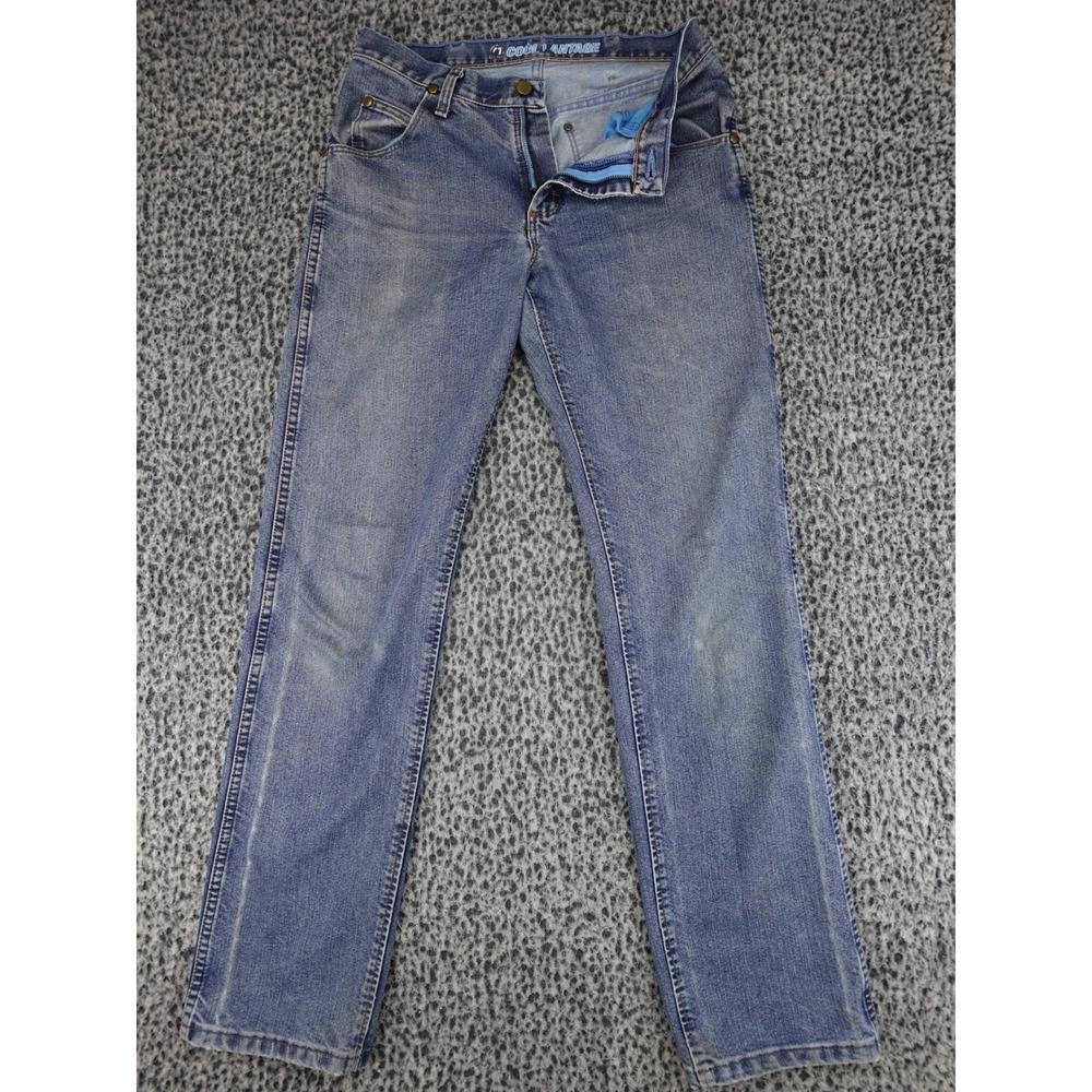 Wrangler Cool Vantage Jeans Mens 30x34 Blue Straight Leg 47MCVDS Denim